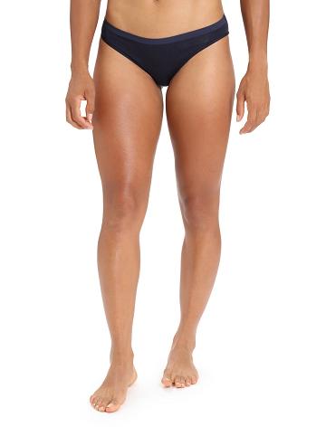 Midnight Navy Icebreaker Merino Siren Bikini Briefs Women's Underwear | AU 1721AHKP